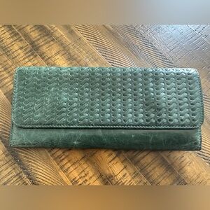 Hobo Elegant Green Leather Clutch